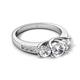 5 - Jamille 1.15 ctw GIA Certified Natural Diamond (5.00 mm) accented Side Lab Grown Diamond Three Stone Engagement Ring  