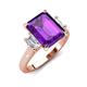 3 - Chaya 2.65 ctw Emerald and Cadillac shape Amethyst (9x7 mm) Three Stone Women Engagement Ring 