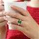 2 - Chaya 2.70 ctw Emerald and Cadillac shape Emerald (9x7 mm) Three Stone Women Engagement Ring 