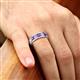 2 - Caleb 0.75 ctw Amethyst and Natural Diamond Comfort Fit Men Wedding Band (6 mm) 