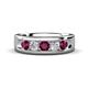 1 - Caleb 0.84 ctw Rhodolite Garnet and Lab Grown Diamond Comfort Fit Men Wedding Band (6 mm) 