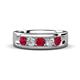 1 - Caleb 0.81 ctw Ruby and Lab Grown Diamond Comfort Fit Men Wedding Band (6 mm) 