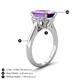 4 - Chaya 2.65 ctw Emerald and Cadillac shape Amethyst (9x7 mm) Three Stone Women Engagement Ring 