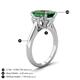 4 - Chaya 2.70 ctw Emerald and Cadillac shape Emerald (9x7 mm) Three Stone Women Engagement Ring 