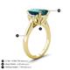 4 - Chaya 3.40 ctw Emerald and Cadillac shape London Blue Topaz (9x7 mm) Three Stone Women Engagement Ring 