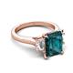 5 - Chaya 3.40 ctw Emerald and Cadillac shape London Blue Topaz (9x7 mm) Three Stone Women Engagement Ring 