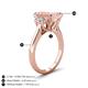 4 - Chaya 2.65 ctw Emerald and Cadillac shape Morganite (9x7 mm) Three Stone Women Engagement Ring 