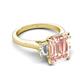 5 - Chaya 2.65 ctw Emerald and Cadillac shape Morganite (9x7 mm) Three Stone Women Engagement Ring 