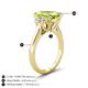 4 - Chaya 2.85 ctw Emerald and Cadillac shape Peridot (9x7 mm) Three Stone Women Engagement Ring 