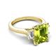 5 - Chaya 2.85 ctw Emerald and Cadillac shape Peridot (9x7 mm) Three Stone Women Engagement Ring 