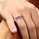 2 - Caleb 0.75 ctw Amethyst Comfort Fit Men Wedding Band (6 mm) 