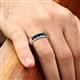 2 - Caleb 0.80 ctw Blue Diamond Comfort Fit Men Wedding Band (6 mm) 