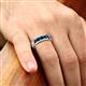 5 - Caleb 0.80 ctw Blue Diamond Comfort Fit Men Wedding Band (6 mm) 