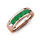 3 - Caleb 0.75 ctw Emerald Comfort Fit Men Wedding Band (6 mm) 