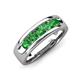 5 - Caleb 0.89 ctw Green Garnet Comfort Fit Men Wedding Band (6 mm) 