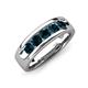 3 - Caleb 0.85 ctw London Blue Topaz Comfort Fit Men Wedding Band (6 mm) 