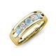 3 - Caleb 0.75 ctw Aquamarine and Natural Diamond Comfort Fit Men Wedding Band (6 mm) 