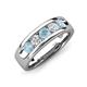 3 - Caleb 0.75 ctw Aquamarine and Natural Diamond Comfort Fit Men Wedding Band (6 mm) 