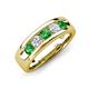 3 - Caleb 0.84 ctw Green Garnet and Natural Diamond Comfort Fit Men Wedding Band (6 mm) 