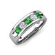 3 - Caleb 0.84 ctw Green Garnet and Natural Diamond Comfort Fit Men Wedding Band (6 mm) 