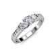 3 - Jamille 0.77 ctw Lab Grown Diamond (4.50 mm) and Lab Grown Diamond (3.50 mm) Three Stone accented Lab Grown Diamond Engagement Ring  