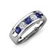 3 - Caleb 0.75 ctw Iolite and Natural Diamond Comfort Fit Men Wedding Band (6 mm) 