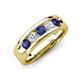 3 - Caleb 0.75 ctw Iolite and Natural Diamond Comfort Fit Men Wedding Band (6 mm) 