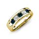 3 - Caleb 0.81 ctw London Blue Topaz and Natural Diamond Comfort Fit Men Wedding Band (6 mm) 