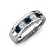 3 - Caleb 0.81 ctw London Blue Topaz and Natural Diamond Comfort Fit Men Wedding Band (6 mm) 