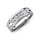 3 - Caleb 0.72 ctw Moissanite and Natural Diamond Comfort Fit Men Wedding Band (6 mm) 