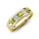 3 - Caleb 0.84 ctw Peridot and Natural Diamond Comfort Fit Men Wedding Band (6 mm) 