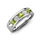 3 - Caleb 0.84 ctw Peridot and Natural Diamond Comfort Fit Men Wedding Band (6 mm) 