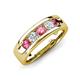 3 - Caleb 0.75 ctw Pink Tourmaline and Natural Diamond Comfort Fit Men Wedding Band (6 mm) 