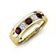 3 - Caleb 0.84 ctw Red Garnet and Natural Diamond Comfort Fit Men Wedding Band (6 mm) 