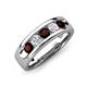 3 - Caleb 0.84 ctw Red Garnet and Natural Diamond Comfort Fit Men Wedding Band (6 mm) 