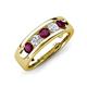 3 - Caleb 0.84 ctw Rhodolite Garnet and Natural Diamond Comfort Fit Men Wedding Band (6 mm) 