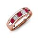 3 - Caleb 0.81 ctw Ruby and Natural Diamond Comfort Fit Men Wedding Band (6 mm) 