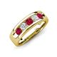 3 - Caleb 0.81 ctw Ruby and Natural Diamond Comfort Fit Men Wedding Band (6 mm) 