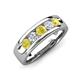 3 - Caleb 0.78 ctw Yellow Diamond and Natural Diamond Comfort Fit Men Wedding Band (6 mm) 