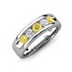 3 - Caleb 0.81 ctw Yellow Sapphire and Natural Diamond Comfort Fit Men Wedding Band (6 mm) 