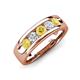 3 - Caleb 0.81 ctw Yellow Sapphire and Natural Diamond Comfort Fit Men Wedding Band (6 mm) 