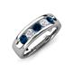 3 - Caleb 0.78 ctw Blue Diamond and Natural Diamond Comfort Fit Men Wedding Band (6 mm) 