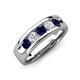 3 - Caleb 0.81 ctw Blue Sapphire and Natural Diamond Comfort Fit Men Wedding Band (6 mm) 