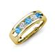 3 - Caleb 0.72 ctw Blue Topaz and Natural Diamond Comfort Fit Men Wedding Band (6 mm) 