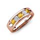 3 - Caleb 0.75 ctw Citrine and Natural Diamond Comfort Fit Men Wedding Band (6 mm) 