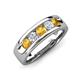 3 - Caleb 0.75 ctw Citrine and Natural Diamond Comfort Fit Men Wedding Band (6 mm) 