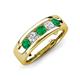 3 - Caleb 0.81 ctw Emerald and Natural Diamond Comfort Fit Men Wedding Band (6 mm) 