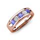 3 - Caleb 0.78 ctw Tanzanite and Natural Diamond Comfort Fit Men Wedding Band (6 mm) 