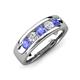 3 - Caleb 0.78 ctw Tanzanite and Natural Diamond Comfort Fit Men Wedding Band (6 mm) 