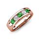 3 - Caleb 0.84 ctw Green Garnet and Lab Grown Diamond Comfort Fit Men Wedding Band (6 mm) 